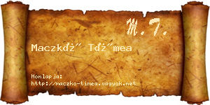 Maczkó Tímea névjegykártya