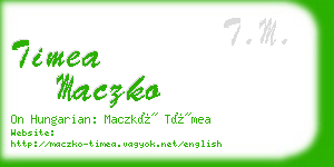 timea maczko business card